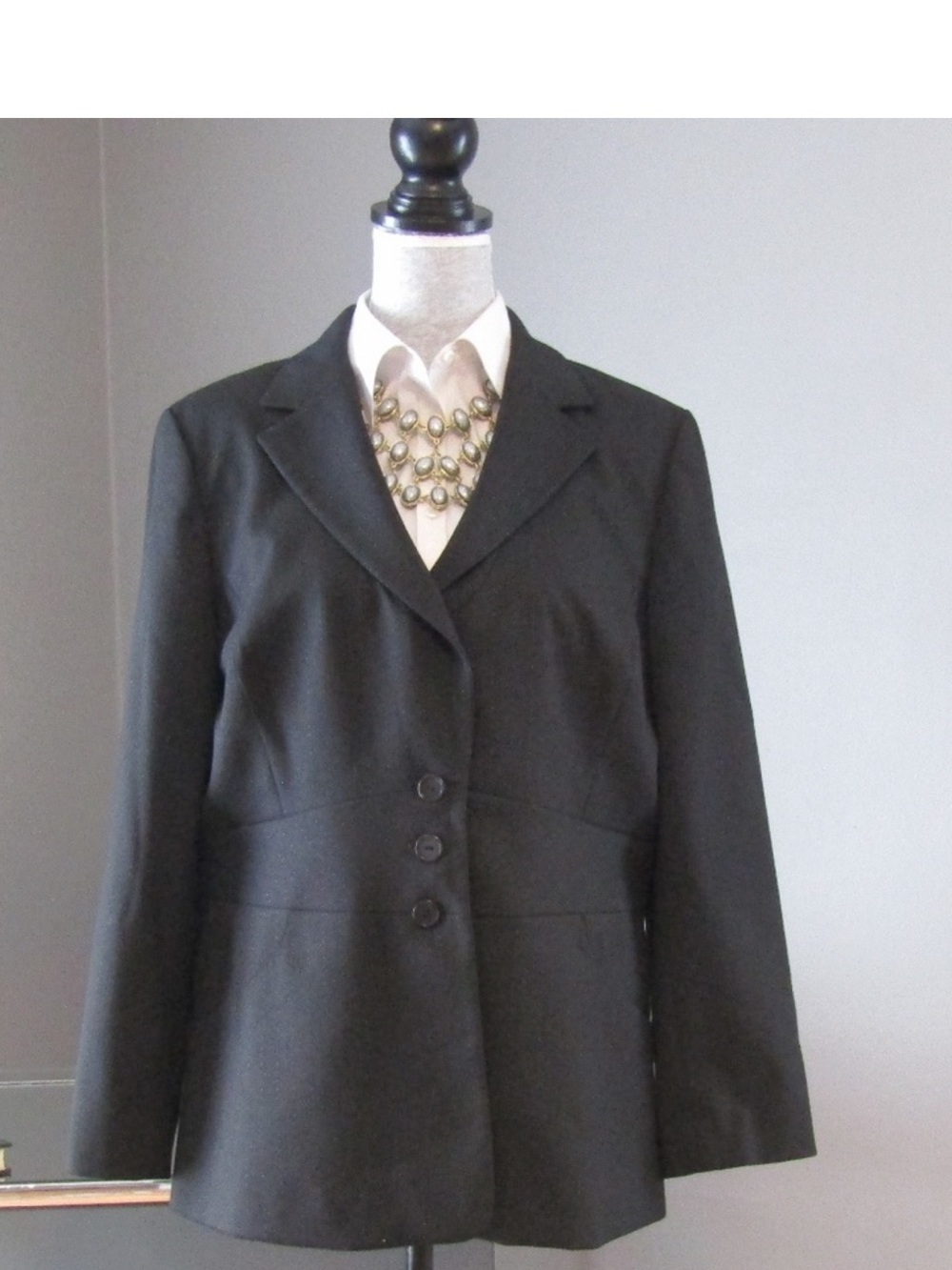 Classiques Entier Black Blazer w/ Faint Stripe 16